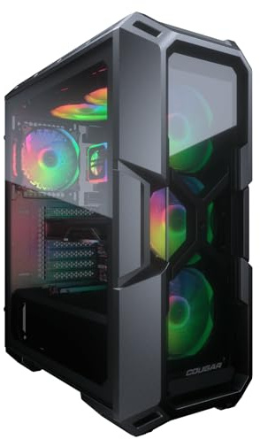 COUGAR Gaming | Caja PC Gaming | Caja MX440G RGB Vidrio Templado – 3 Ventiladores RGB incluidos – 2 Puertos USB 3. 0 y 1 Puerto USB 2. 0 - Alto Rendimiento de enfriamiento