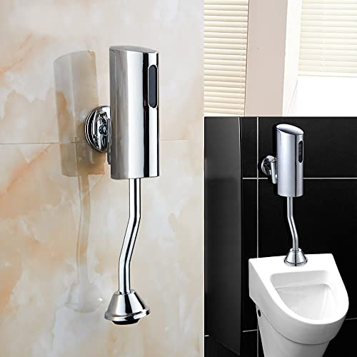 Urinal tryckspolare automatisk sensor armatur infraröd väggmonterad spolare urinospolare toalett automatisk spolventil ventil kran tryckspolare för toaletter på offentliga platser (14,4 x 10,5 x 6,9