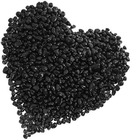 YARNOW 1 Aquarium Pierres Noires réservoir Poisson Plantes d'aquarium air Roches et Pierres polies - Décoration d'aquarium - Décor pour Aquarium Gravier Noir Rocher Sable de Verre Black