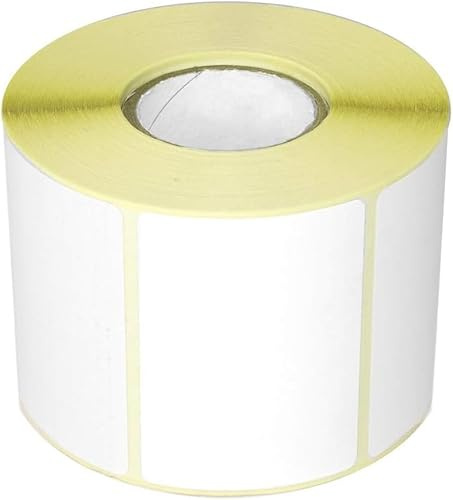 Etiquetas Térmicas Adhesivas Blancas 70x40mm, 2000 Unidades en rollo 2rollox1000pcs, Compatibles con Impresoras Térmicas, Margen 2mm SIN Bisfenol A (70X40)