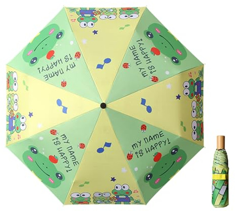 Quorlis Ombrello per bambini riflettente dai 7 anni - Ombrello pieghevole antivento e leggero con punte arrotondate, diametro 98 cm