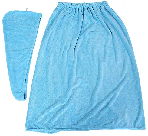 Mujeres Body Wrap Microfibra suave Capacidad de secado Batio de belleza Salón de belleza (Azul claro)