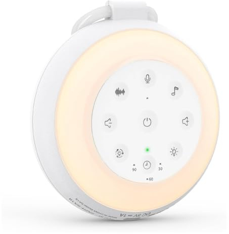 Muuookka Máquina de Sonido Portátil para Bebés con 24 Sonidos, Altavoz Inalámbrico y Luz
