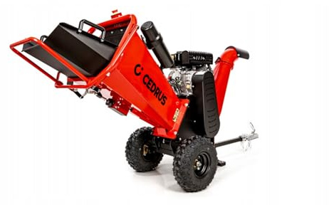Cedrus RB02 PRO Broyeur à essence jusqu'à 120 mm, broyeur à bois professionnel, avec moteur Loncin 7 CV, tambour, attelage de remorque, châssis