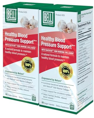 Bell Healthy Blood Pressure Support™ Unique Blend - Natural Blend of Green Coffee Bean Extract, Garlic & Celery Seed Extract Supplements- 60 Capsules, Vegan, Non-GMO, 2-Pack