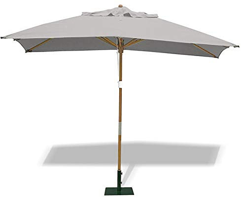 Jati Umbra 3m x 2m Rectangular Garden Parasol with Cover (Grey) - Oblong, Double-Pulley, 2-Part Pole