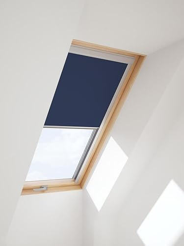 Verdunkelungsrollo für Dachfenster | Dunkelblau | VELUX MK06 und M06 | FAKRO, ARON, OptiLight 78/118 | DAKEA, Dakstra, RoofLITE M6A | Balio M6R