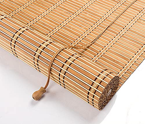 Natürliche Bambus-Rollo Raffrollo,Sichtschutz Rollo für Fenster und Türen,Lichtdurchlässig,Blickdicht Bambus Rollo,Lichtfilter Bambusrollo,Seitenzugrollo Vorhang,Anpassbar (120x200cm/47x79in)