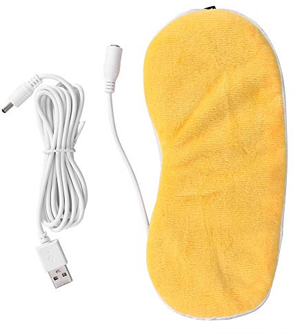 Maschera per Occhi Riscaldata USB Elettrica, Maschera per Occhi Alla Lavanda con Ombretto a Vapore, Massaggiatore per Occhi Portatile per Alleviare la Blefarite, Secchezza, Stress, Occhi Gonfi(giallo)