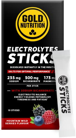 GOLDNUTRITION ELECTROLYTES | SABOR FRUTOS SILVESTRES | 10 STICKS | Repón el sudor perdido con electrolitos