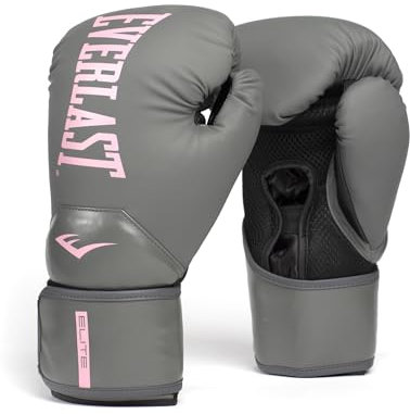 Everlast Elite 2 Box-Trainingshandschuhe, Grau/Rosa, 283,5 g