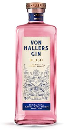 VON HALLERS GIN Blush I Dry Gin I Florale Frische im Geschmack I Botanicals des deutschen Blumengartens I 44% Vol. I 0,7 l
