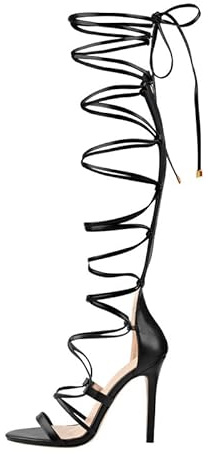 VERISSON Sandales à talons hauts pour femme - Sandales romaines à lanières avec talon aiguille