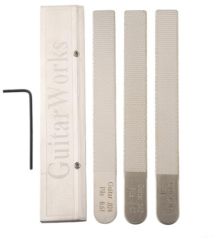 HEIBTENY 4 Teiliges Gitarren Reparatur Set Mit Sattelfeilen Für Gitarren Bundkronen Schlitzfeilen Reparaturwerkzeug Set Für Gitarrenbauer