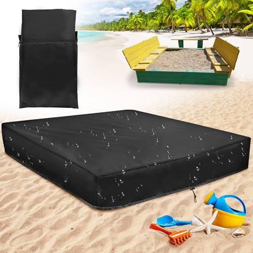 FORMIZON Sandkasten Abdeckung 150x150 wasserdichte, Sandkastenplane mit Kordelzug, Abdeckplane Sandkastenabdeckung Plane, Staubdichte Spielzeug Sandkasten Abdeckung für Sandkasten, Pool, Garten