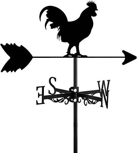 Veleta de Metal Hueca con Forma de Pollo para Exteriores, Techo, Patio, jardín, decoración de Estilo rústico con Adorno de Gallo, Talla única (Gallo, Talla única)