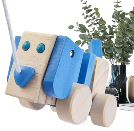 Mihauuke Giocattolo In Legno Da Tirare - Con Corda Interattivo Divertente Cucciolo Strisciante Per - Giocattoli Camminanti Cane Da Traino - Per Ragazzi Ragazze Bambini Prescolari Interno Esterno