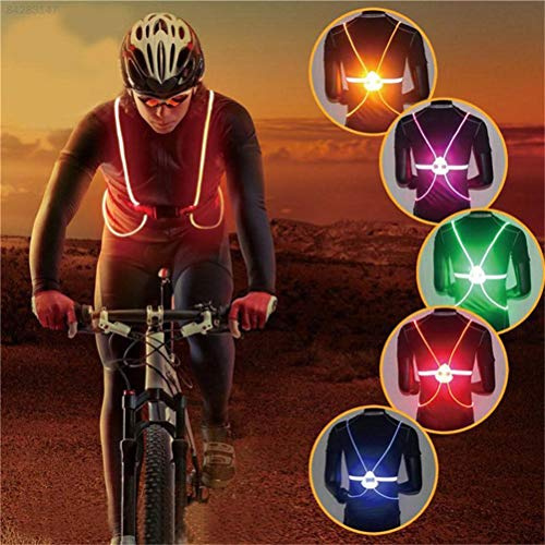 Chaleco Reflectante LED, Chaleco de Seguridad de Alta Visibilidad con 4 Luces LED para Correr en Bicicleta, Lavable y Cómodo para Correr Nocturno para Deportes Al Aire (Yellow)