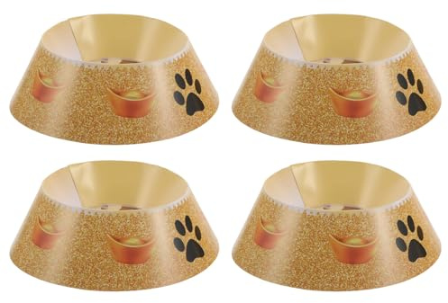 COLLBATH Articles Commémoratifs pour Animaux de Compagnie – Lot de 4 Bols en Papier Imitation pour Funérailles de Chiens et Chats, Ornements Funéraires Respectueux, Accessoires Mémoriels