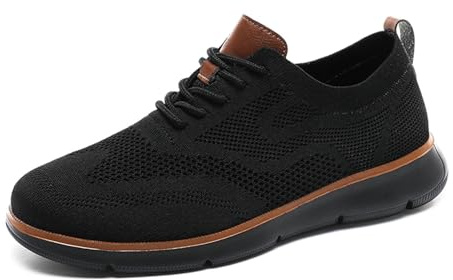 Zapatos Casuales sin Cordones Transpirables para Hombre Zapatillas cómodas Ideales para Caminar Diario duraderos con Plana y diseño liviano Primavera Verano otoño (Black1, 39)