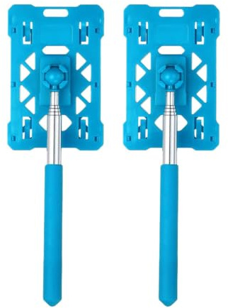 Tbest Teleskopisk Korthållare med Räckvidd, 20-65 Cm Rostfritt Stålrör | Parkering Kontaktlös Betalningsverktyg, ABS Rostfritt Bygg, Betalstationer och Garage, 86 X 55 X 3 Mm Passform, 2-pack
