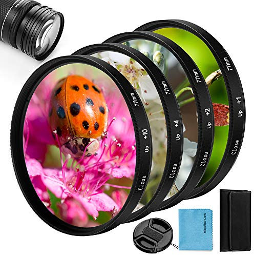 Fotover 67 mm Nahfilter-Set, Fotover 4-teiliges 1, 2, 4, 10 Makrofilter-Zubehör, Nahlinsen-Filter-Set mit Objektivfilterbeutel für Canon, Nikon, Sony, Pentax, Olympus, Fuji, DSLR-Kamera, Objektivdecke