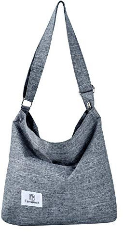 Fanspack Damen-Handtaschen, Hobo-Tasche, Umhängetasche, Schultertasche, mehrere Farben optional (verbesserte Version), grau, M, Tasche