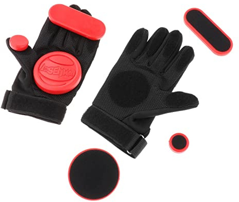 Colcolo Guantes de Skate de Descenso Guantes de Longboard Accesorios de Skate, Rojo