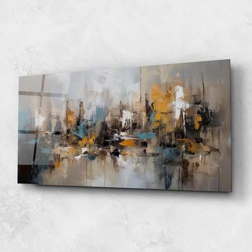 ARTHUB® Quadro in vetro 60x150 cm, 4mm temperato | Quadri moderni in vetro per soggiorno e camera da letto, decorazione da parete, arredamento d'interni, Astratti, Abstract Los Angeles