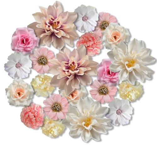 Guyode 40 pezzi di fiori artificiali, fiori artificiali, multicolore artificiali, decorazione per il fai da te, scrapbooking (serie di colori chiari)
