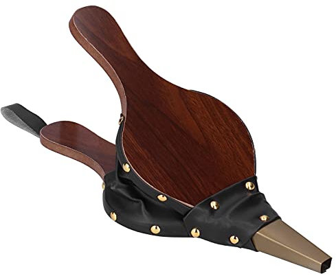 OPPWONG Fireplace Bellows, Manual Wood Air Blower Fireplace Blower Fire Starter Hand Bellow Pump Pit Barbeque Fire Tools Accessories with Strap for Outdoor Camping BBQ Grill Chimney