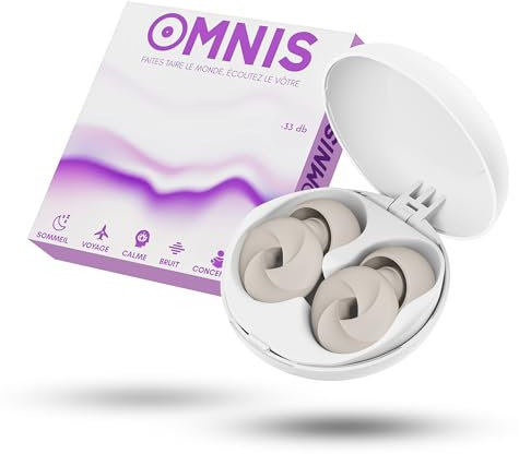 Bouchons d'oreilles anti-bruit pour dormir, voyager, se concentrer, travailler, protection bruit - tailles XS/S/M/L - silicone confortable et réutilisable -33Db