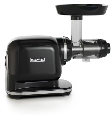 Cold Press Juicer Machine, MEGAVITA Slow Juicer Cold Press with Auger, Low Decibels Juicers for Whole Fruit and Vegetable,Black
