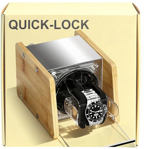 Watch Winder Smith Bamboo Drop-Lid Single Winder for Automatic Watches