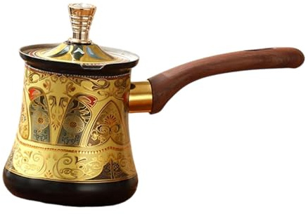 SiaBiced Cafetera Turca de Acero Inoxidable con Tapa y Mango Seguro para Leche Chocolate y Salsas Diseño Portátil y Material Duradero Adecuada para Hogar, tal como se describe, 720 Ml