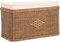 Korb-Outlet Sitztruhe aus echtem Rattan/Truhenbank/Wäschetruhe mit gepolsterten Sitz/in der Farbe Vintage Braun