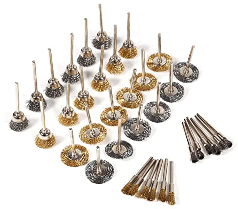 36-Teiliges TellerbüRsten-Set,Rotationswerkzeug Stahldraht-RundbüRsten-Set,Zum Polieren Und Schleifen,Geeignet füR Holz,Metallwerkstoffe,Etc.