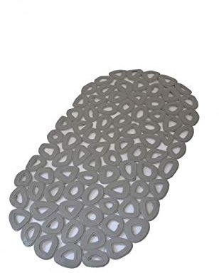 BM 4199 Tappetino Antiscivolo da Bagno per Doccia, con Ventose, Misura 67x34cm PVC, Grigio Rettangolare