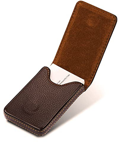 Ocadux Visitenkartenetui aus PU-Leder für Männer oder Frauen, Visitenkartenetui mit Magnetverschluss, V-Kaffee, Classic