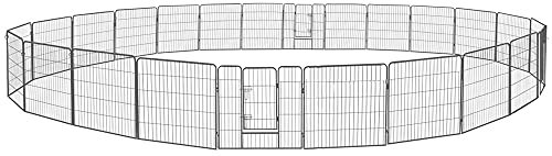 Petigi Welpenauslauf, Freilaufgehege aus pulverbeschichtetem Stahl, zusammenklappbar, Maschenweite 47 mm, inklusive Befestigung zur Verwendung im Garten, Größe (B x H):80 x 80 cm (24x)