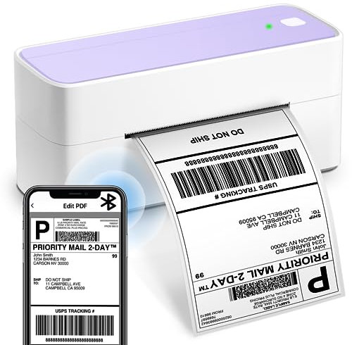 ASprink Bluetooth Shipping Label Printer 4 x 6 - Wireless Thermal Label Printer for Shipping Packages - Desktop Bluetooth Label Printer for Small Business, Compatible with Chromebook, iPhone