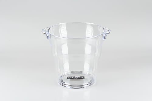 Qpractiko | Seau à glaçons Sanabria | 4L, transparent, plastique robuste | Design ergonomique, poignée confortable, léger, réutilisable | Pour boissons lors de réceptions