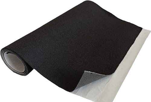 TAPHICEROS Selbstklebend Filzstoff,Schwarz, 50cm x 150cm,Nadelfilz Superflex,Bespannstoff aus Filz,Meterware,Innenraumverkleidung Bezugsstoff Bastefilz für DIY Auto Box Liner