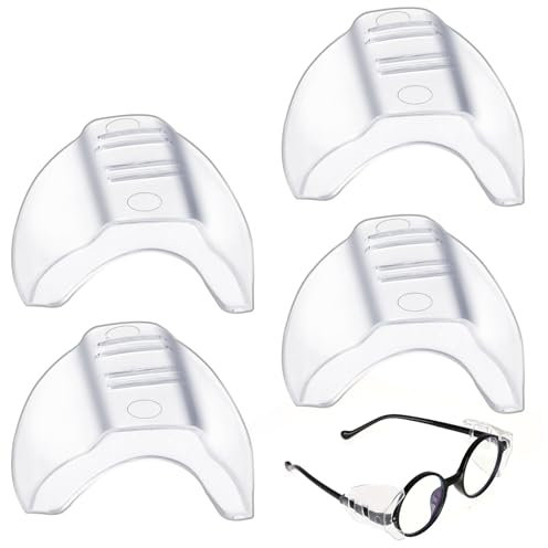 Vin Beauty 2 Paar Schutzbrillen-Seitenschutz, Augenschutz, flexibler Seitenschutz zum Aufstecken, Schutzbrille über Brillen, Seitenschutz für Augenschutzbrillen