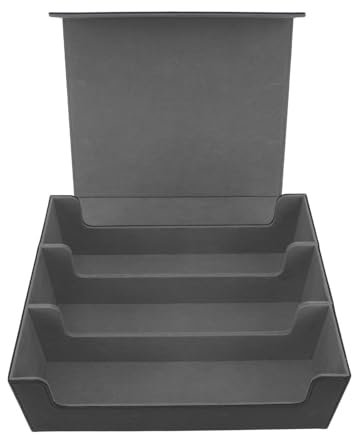 Kartendeck-Hülle, Kartendeck-Box mit Magnetverschluss, 3 Reihen für Spielkarten (Schwarze Schale mit grauem Futter)