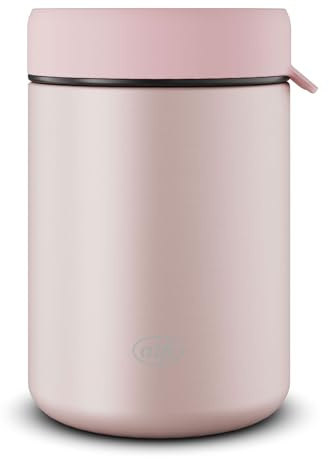 alfi ISO FOOD MUG 350 ml, rosa ros, rostfritt stål termobehållare för mat, isoleringsbehållare för soppor, sallad, müsli to go, håller värmen i 5 timmar, 10 timmar, kall, diskmaskinssäker, BPA-fri