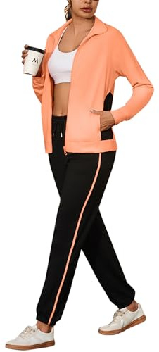 Uniexcosm Women's Tracksuit Set Zip Jacket and Jogger Trousers