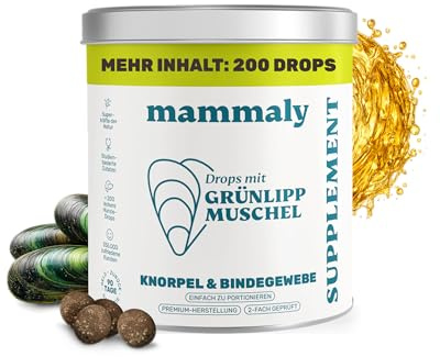 Grünlippmuschel Hund die Gelenktabletten von mammaly - ca. 200 Snacks für Hunde (340g) - Kann positiven Beitrag bei Arthrose leisten - Alternative zu Tabletten, Kapseln & Grünlippmuschelpulver