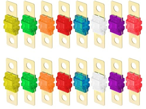 Set di 16 fusibili Midi da 30 A, con fusibile a vite, 32 V, 20/30/40/50/60/80/100/125 A, per auto, camion, veicoli da costruzione