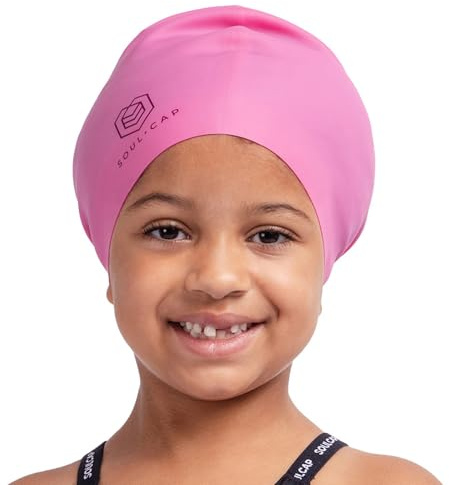 SOUL CAP - Kids Swim Cap – Large Swimming Cap for Children with Long Hair, Braids, Dreadlocks, Weaves, Extensions, Curls & Afros – Silicone